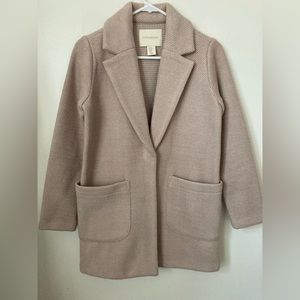 🆕 NWOT, Cynthia Rowley, Warm Herringbone Coat, Size XS, Color:White/Oatmeal